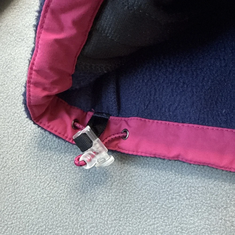 VTG LL Bean‎ Fleece Jacket Womens Petite Small Navy Full Zip Polartec Boxy Cozy